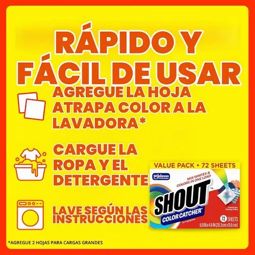 Vista 6 de Shout Conservador de color, hojas para atrapar la coloración, 72