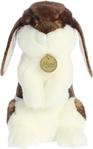 Vista 2 de Aurora® Realistic Miyoni® Sitting Pretty™ English Lop Rabbit - Animal de peluche - Detalle realista - Compañerismo apreciado - Marrón 10 pulgadas