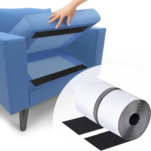 Vista 8 de Cinta de Velcro Autoadhesiva Negra de 0.75 Pulgadas x 82 Pies con Respaldo Adhesivo, Rollo de Sujeción, Tiras Autoadhesivas de Nailon de Servicio