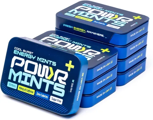 Vista 9 de POWR Mentas energéticas – 24 mentas, 40 mg de cafeína por menta, sin azúcar, cero calorías, sin aspartamo – Pre-entrenamiento, ciclismo, correr
