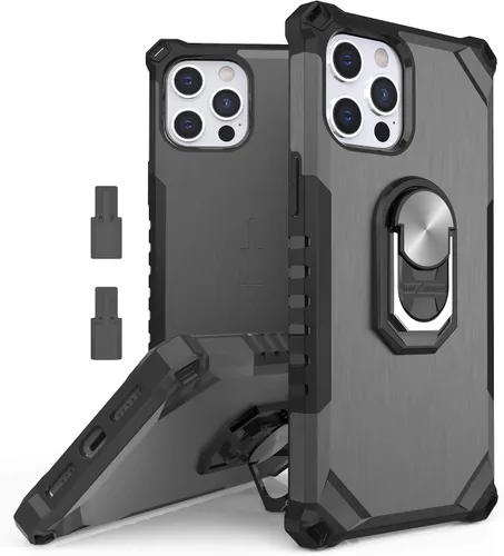 Vista 10 de Tri-Shield 2.0 - Funda para teléfono compatible con iPhone 12 Pro Max, ventilación fresca de grado militar con soporte de anillo extraíble