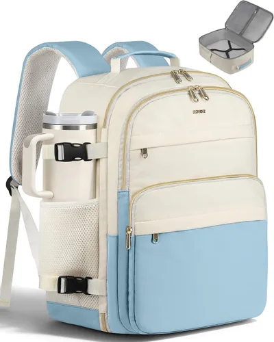Vista 9 de HOTOR Mochila de viaje para mujer, aprobada por vuelo, bolsa de transporte Negro