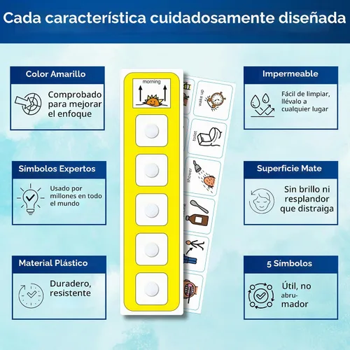 Vista 5 de Tabla de rutina matutina, horario visual para niños con autismo/TEA