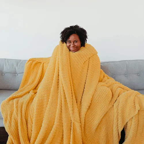 Vista 3 de Big Blanket Co Original Stretch Ballerina - Manta gigante extra grande de 6 x 6 pies, suave, elástica, lavable a máquina, se adapta a toda la familia