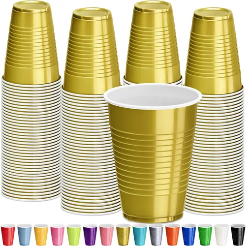 Vista 35 de DecorRack - Vasos desechables y reutilizables de 12 onzas para fiestas de cumpleaños, despedidas de soltera, campamentos, eventos en interiores y al