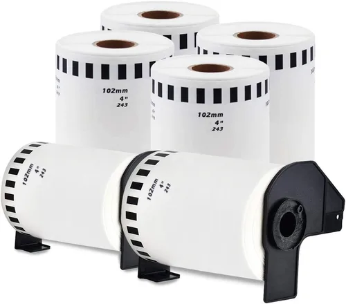 Vista 7 de enKo DK-2223 6 rollos de etiquetas de papel en blanco continuo (2 pulgadas x 100 pies)