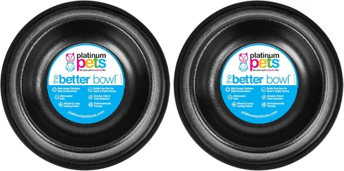 Vista 44 de Platinum Pets - tazón de acero inoxidable para gatos y perros que no se vuelca