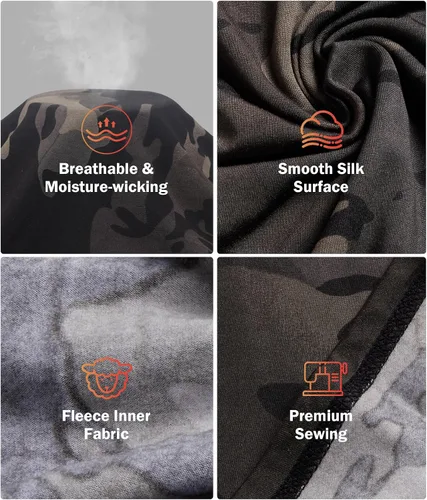 Vista 6 de Ropa interior térmica para hombre, conjuntos largos de ropa interior para A#2 Negro/Camo Negro