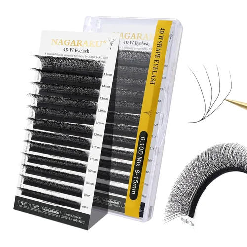 Vista 331 de NAGARAKU Extensiones de pestañas prefabricadas en abanico 3D W 0.05 C 0.315 0.05-C 3D W