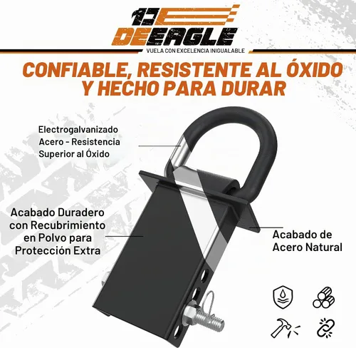 Vista 3 de DEEAGLE Anillo D de bolsillo para estaca para remolque, 4 agujeros