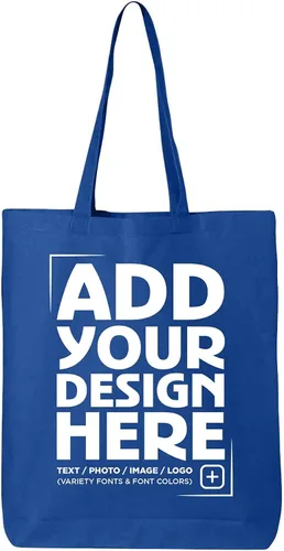 Vista 14 de shop4ever Diseño personalizado de encargo su propio bolso de compras reutilizable del bolso de compras de Eco del algodón del regalo personalizable
