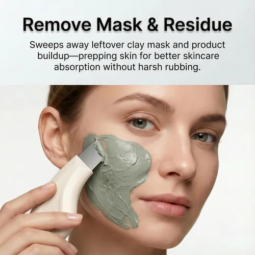 Vista 5 de Sookga Herramienta removedor de puntos negros, raspador facial de silicona para limpieza profunda, espátula facial exfoliante, removedor de puntos