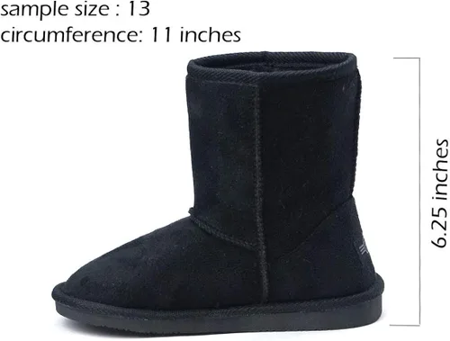 Vista 4 de REDVOLUTION Botas de nieve clásicas para niños, botas de piel sintética para exteriores (niños grandes)