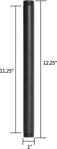 Vista 3 de HITOMEN Tubo de metal industrial de 3/4 pulgadas x 11.25 pulgadas (10 piezas) – Tubos roscados negros de hierro resistente para montaje en pared