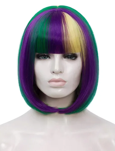 Vista 10 de Peluca de pelo corto Bob con flequillo recto sintético peluca natural como pelo real 12 pulgadas Natural Fashion Synthetic Wig, Cute Colored Wigs