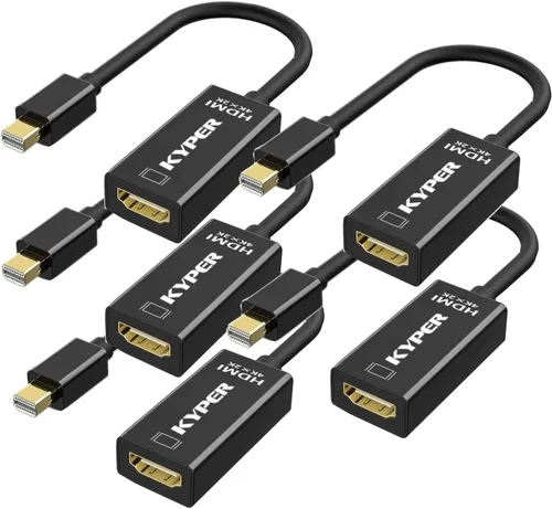 Vista 8 de Kyper USKyper-4777 - Adaptador 4K Mini DisplayPort a HDMI, 4K @30Hz Mini DP/Thunderbolt 2 a HDMI, chapado en oro, compatible con MacBook Air/Pro