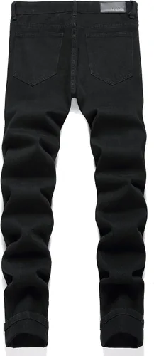 Vista 2 de Liuhond Pantalones de mezclilla lavados rasgados y desgastados para hombre