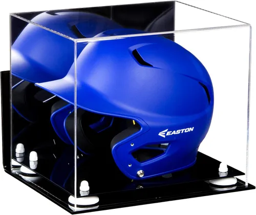 Vista 71 de Better Display Cases Vitrina acrílica para casco de bateo de béisbol con espejo, elevadores rosados, montaje en pared y base de espejo (V22/A012)