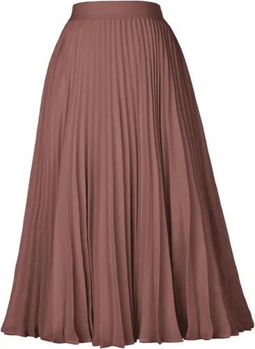 Vista 152 de GRACE KARIN - Falda plisada de gasa para mujer, con cintura alta y elástica, vuelo, corte acampanado y longitud por debajo de la rodilla