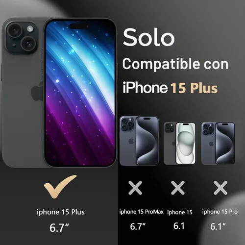 Vista 2 de Diverbox Funda para iPhone 15 Plus - Negro