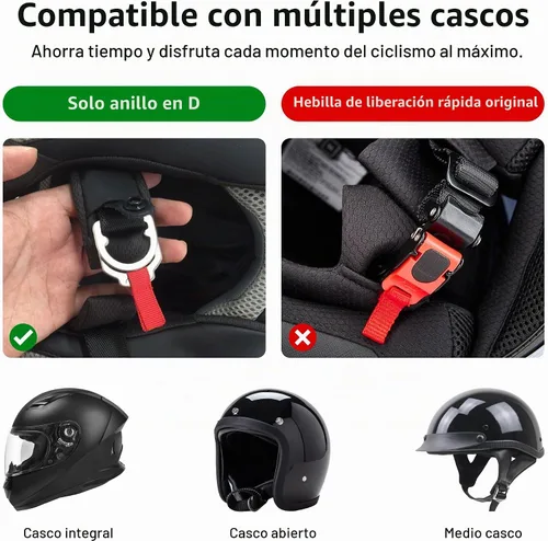 Vista 5 de Kit de hebilla de liberación rápida JAGASOL para casco de motocicleta, accesorios de metal para casco de motocicleta, correa para la barbilla