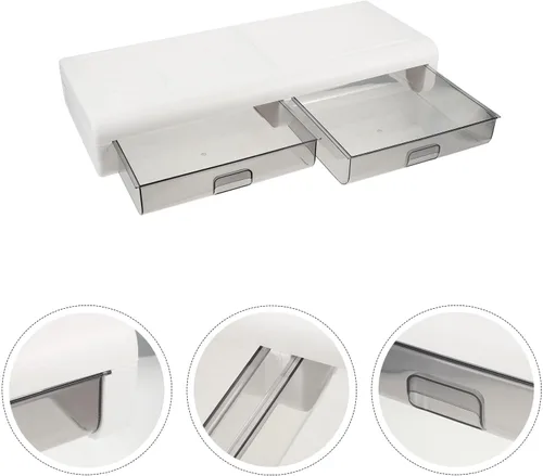 Vista 3 de Toddmomy Computer Monitor Shelf with Transparent Drawer Desktop Riser for Eye Health Compact Storage Organizer for Home and Office Use