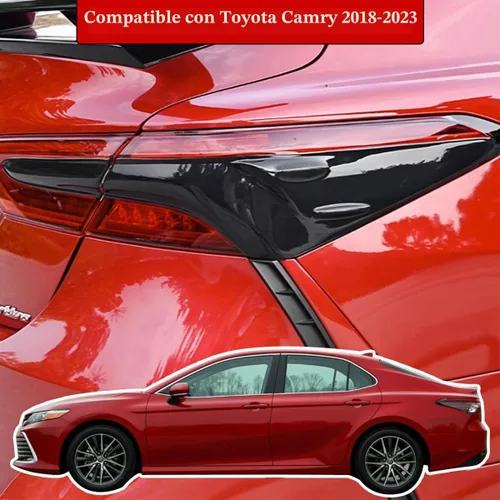 Vista 3 de Cubierta para luz trasera 4 piezas para Camry 2024 2023 2022 2021 2020 2019 2018, protector de bisel para marco de luz trasera, accesorios