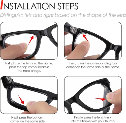 Vista 5 de Lenses Replacement for Ray-Ban Meta Wayfarer Gen(1/2/3) AI Glasses Activado fotocrómico negro claro