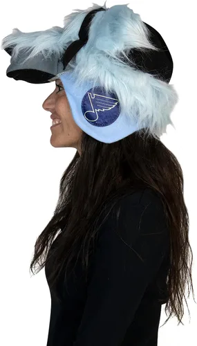Vista 2 de Rasta Imposta Louie Mascot Trapper Hat NHL Ice Hockey St. Louis Blues Sports Fan Gear - Equipo para adultos, talla única