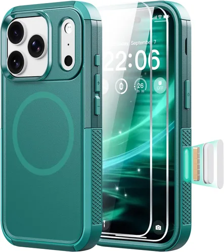 Vista 13 de Diverbox Funda para iPhone 13 [compatible con MagSafe] [con protector de pantalla] [a prueba de golpes] [a prueba de caídas] Funda de protección