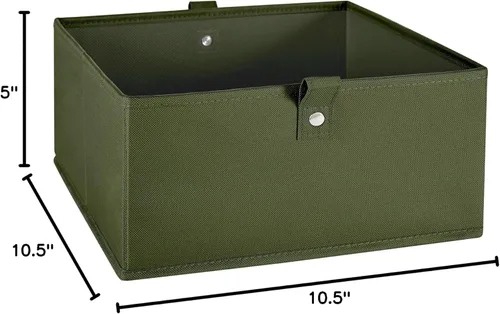 Vista 9 de RiverRidge Set de 2 contenedores de almacenamiento plegables para niños - Organizador de 10.5" con asas - Organizador de armario color oliva