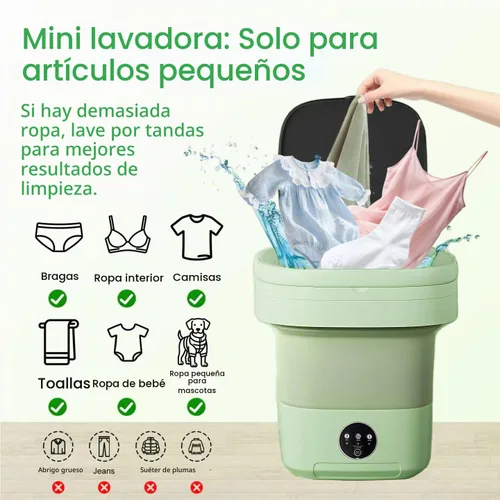Vista 3 de Lavadora portátil, mini lavadora, mini lavadora de 16 litros con cesta giratoria, ropa de bebé de limpieza profunda, ropa interior, calcetines, ropa