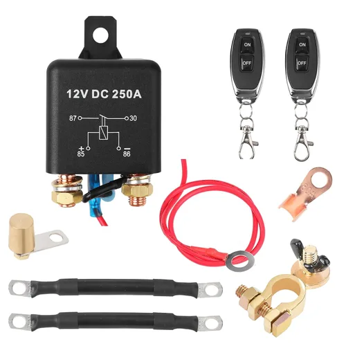 Vista 9 de Interruptor de Desconexión Remota de Batería de 12V, Interruptor de Corte de Batería para Automóvil, Control Remoto Mejorado de 200A, Interruptor