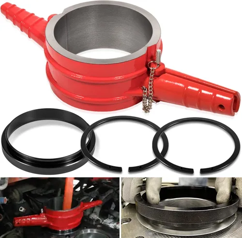 Vista 10 de 7040 Herramienta de compresor de anillo de pistón, adaptador de compresor de anillo de pistón y kit de anillo antipulido para Cummins ISX QSX 15