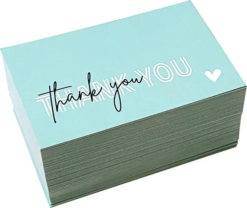 Vista 7 de RXBC2011 Gracias por su compra Tarjetas de apreciación del cliente Tarjetas de visita Paquete Inserto para negocios en línea Paquete de 100 Verde