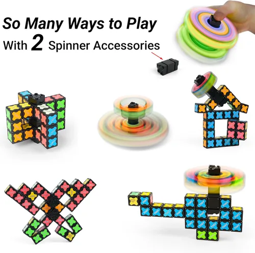 Vista 6 de TOSY - Cubo magnético de 3 x 3 – 240 imanes, 30 bloques, juguete 7 en 1: juego de rompecabezas, bloques de construcción creativos, spinner Cubo 3x3x3