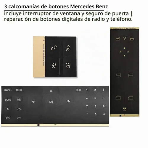 Vista 2 de RDBS Pegatinas de reparación de botones para Mercedes W204 C E GLK ML GL