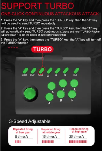 Vista 4 de arVin Arcade Fight Stick Joystick Game Controller for iPhone iOS Android PC Fighting Stick for Nintendo SwitchPS3PS4 Arcade Rocker Gamepad with