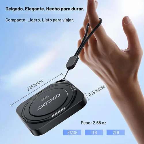 Vista 3 de 1TB SSD externo magnético, hasta 2000MB/s disco duro portátil Phone SSD Compatible with MagSafe iPhone ProRes 4K, Mac, Windows PC, Laptops — Ideal