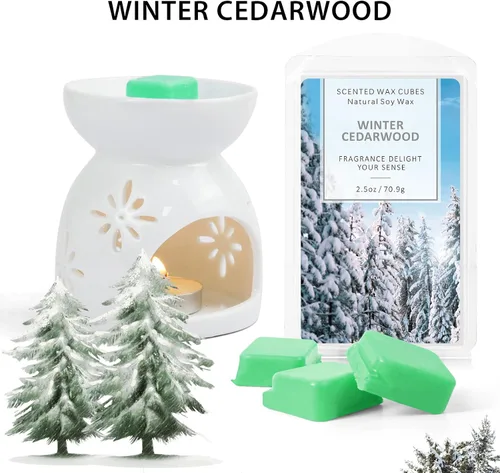 Vista 3 de SCENTORINI Cubos de Cera Derretible, Cera Derretible de Vela de Cedro Invernal con Aroma Fuerte, Cera Perfumada de Soja para Calentador de Cera