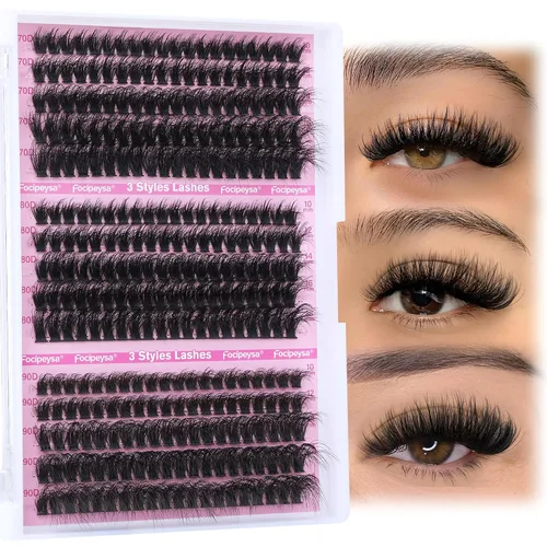 Vista 14 de Racimos de Pestañas de Volumen Completo DIY Extensión de Pestañas 10-18MIX Racimos de Pestañas Curvadas en D 200D Pestañas Individuales Onduladas