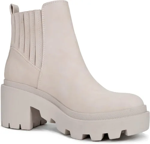 Vista 4 de Soda RABBET Botas de tobillo con suela gruesa para mujer doble gore Chelsea