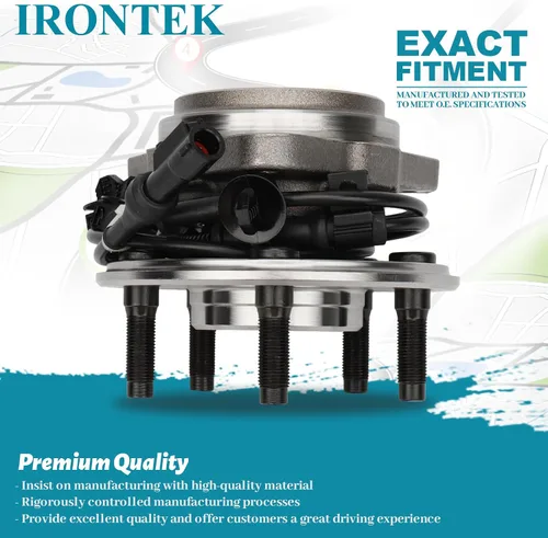 Vista 5 de IRONTEK 4WD 515003 Conjunto de cojinete de rueda delantera y cubo para Ford 1995-2001 Explorer, 2001-2003 Explorer Sport Trac, 2000-2009 Ranger
