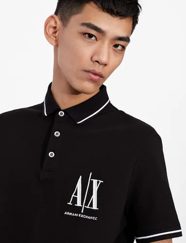 Vista 2 de Armani Exchange Polo con logotipo bordado para hombre