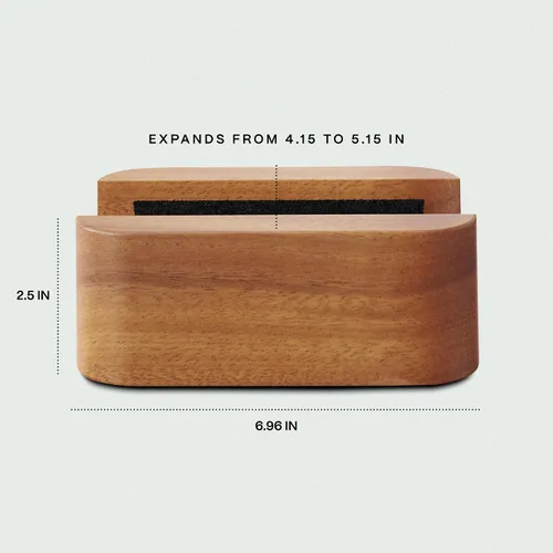 Vista 3 de COREMINDED Soporte vertical doble ajustable para computadora portátil, soporte de madera para laptop, soporte para MacBook Pro, base de aire Mac