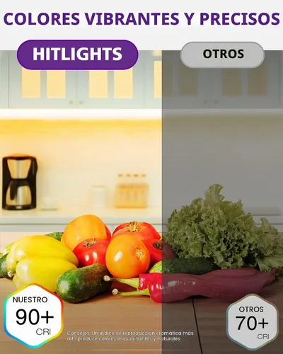 Vista 5 de HitLights Tira de luces LED de 24 V, color blanco cálido, 2700 K, cinta cortable de 26.2 pies, PCB de 3 onzas, certificación UL, 1325 lúmenes/m