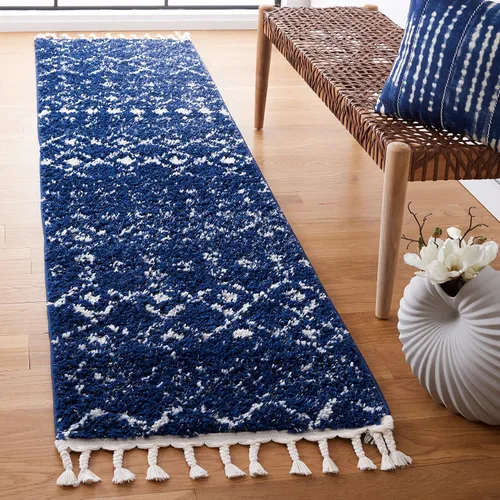 Vista 9 de SAFAVIEH Berber Fringe Shag Collection - Alfombra decorativa de 2 pies 2 pulgadas x 4 pies, color crema y gris oscuro, diseño que no desprende