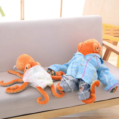 Vista 5 de ERDAO Peluche realista de pulpo, juguete de animales marinos de peluche gigantes, regalos para niños (21.6 pulgadas)