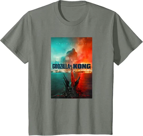 Vista 51 de Godzilla vs Kong - Camiseta oficial con póster, Negro