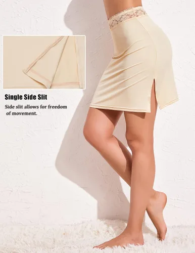 Vista 3 de Avidlove Media falda con encaje floral para mujer